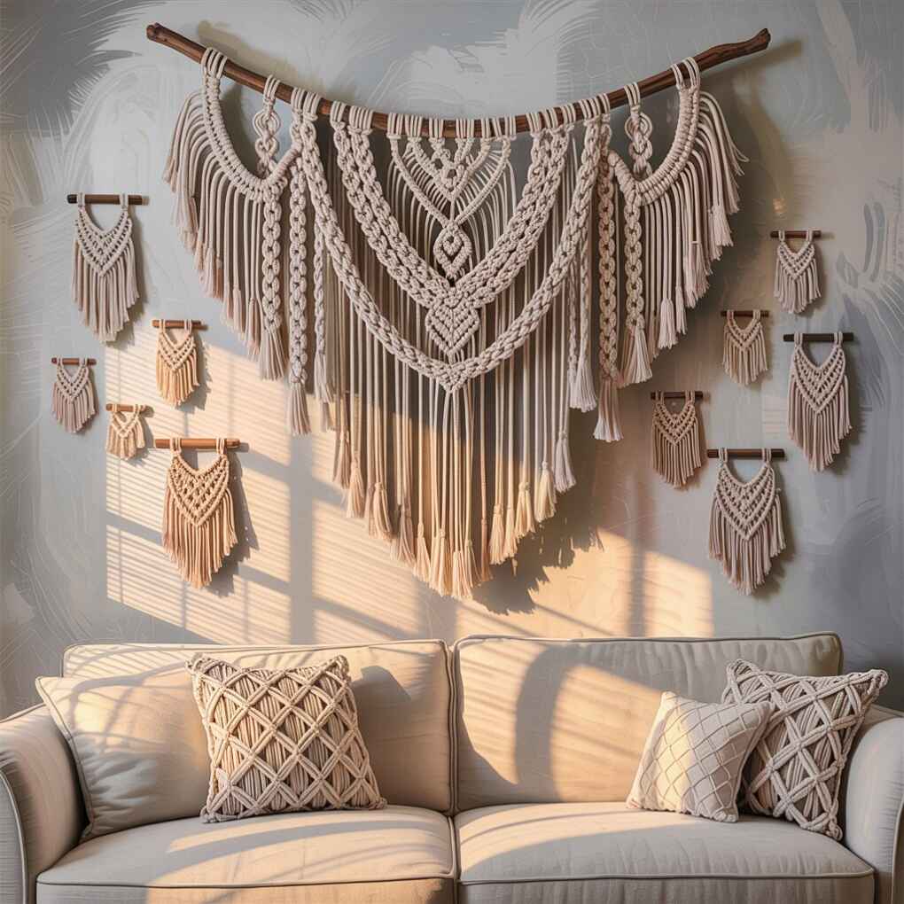 Cascading Macrame Wall Hangings