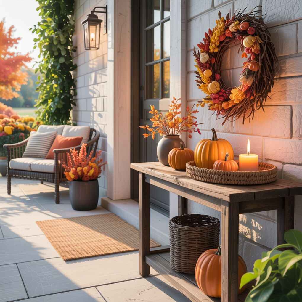 Entryway Fall Vignettes