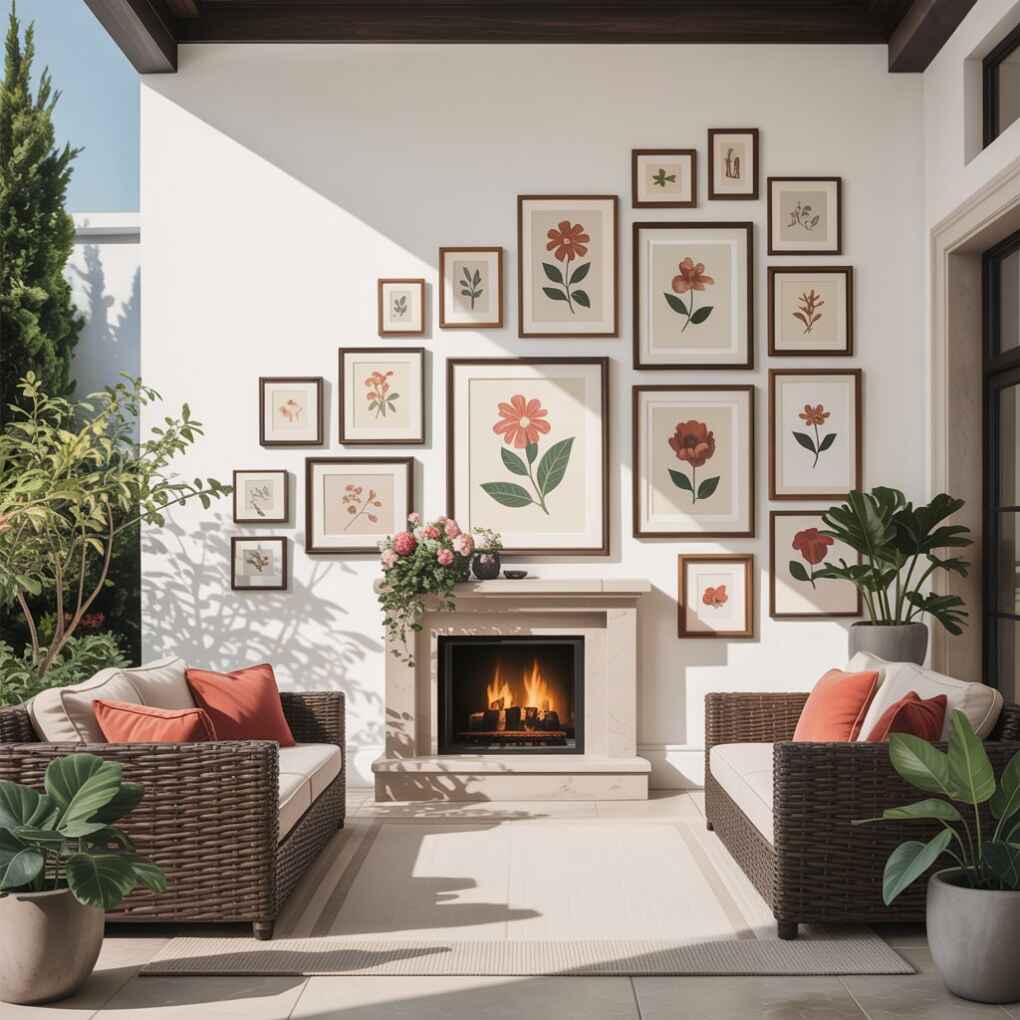 Gallery Wall Fusion Above the Mantel