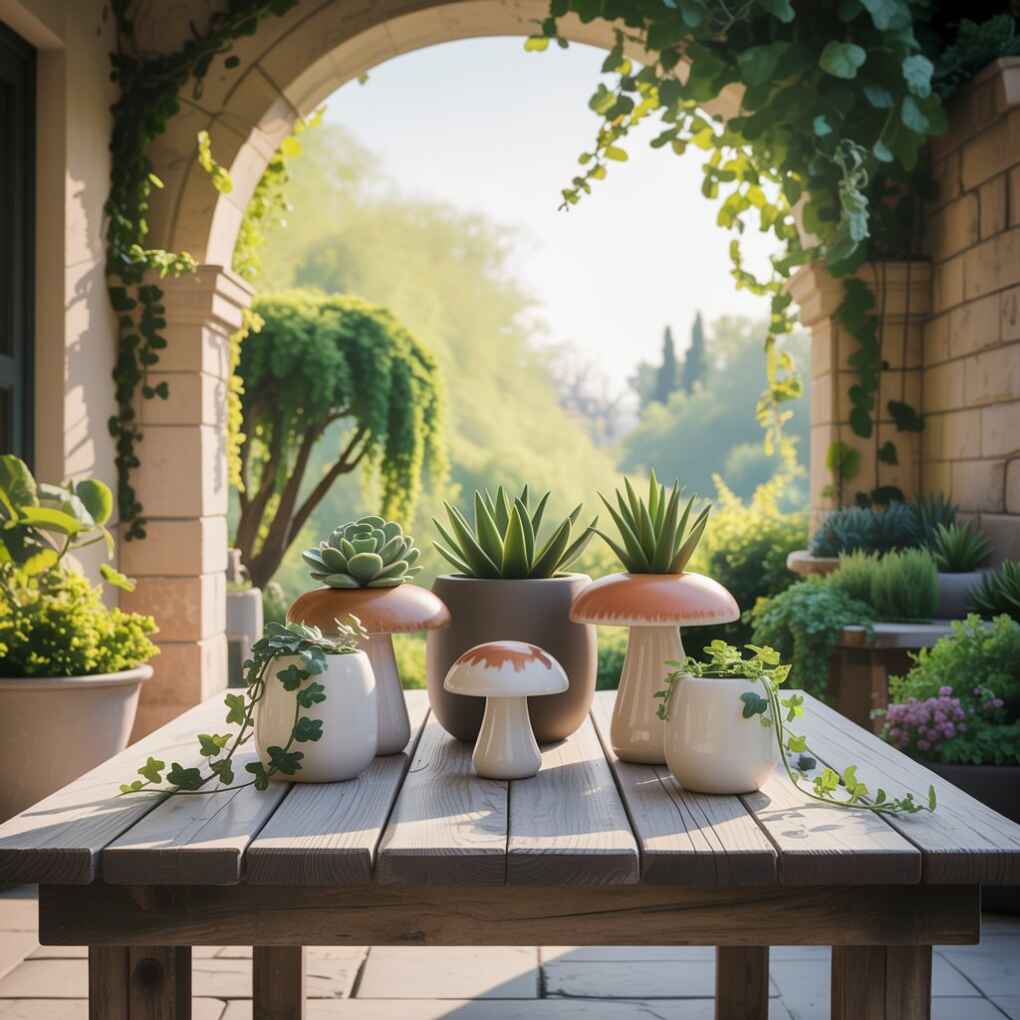Mushroom-Shaped Planters for Living Decor