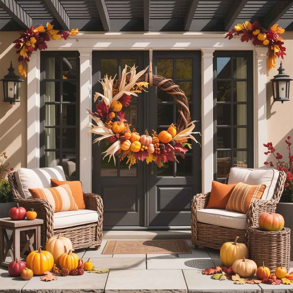 Harvest Wreath with Natural Elements