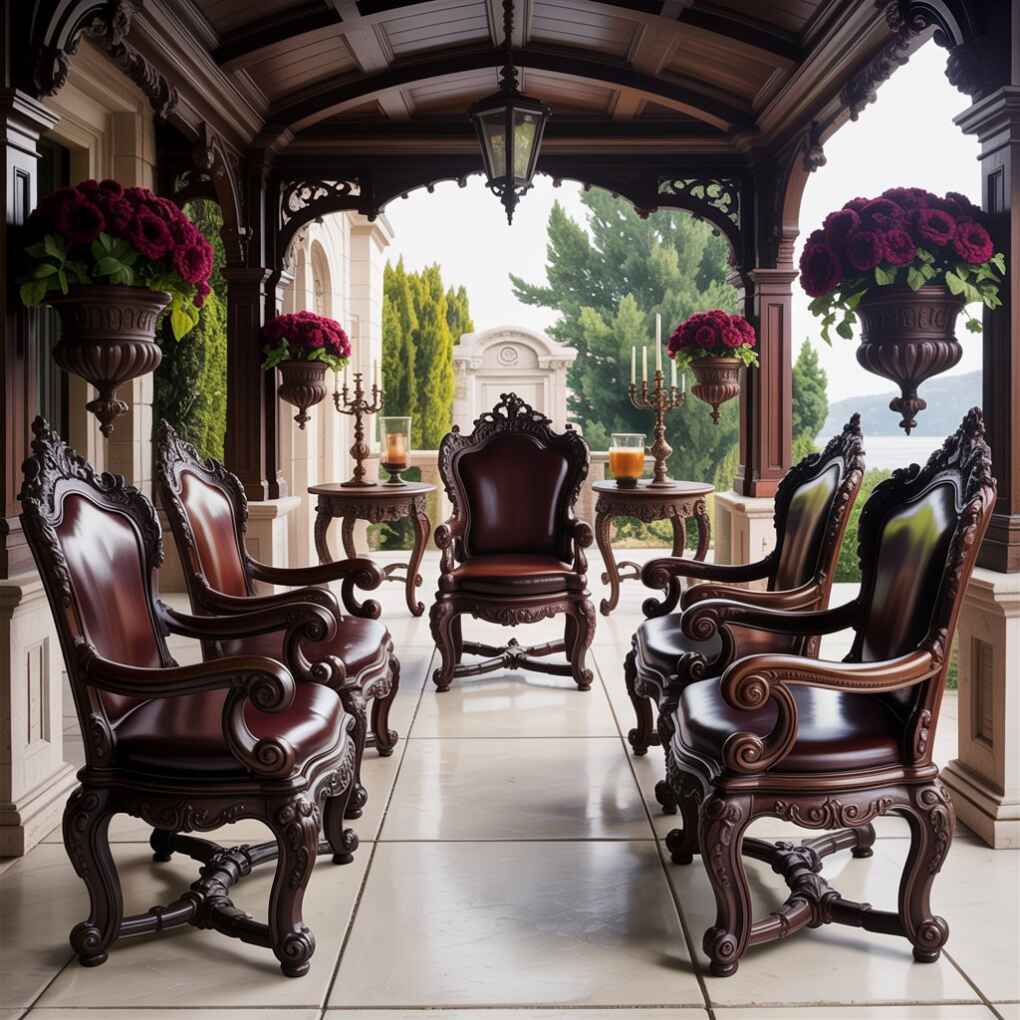 Ornate Furniture with Dark Wood