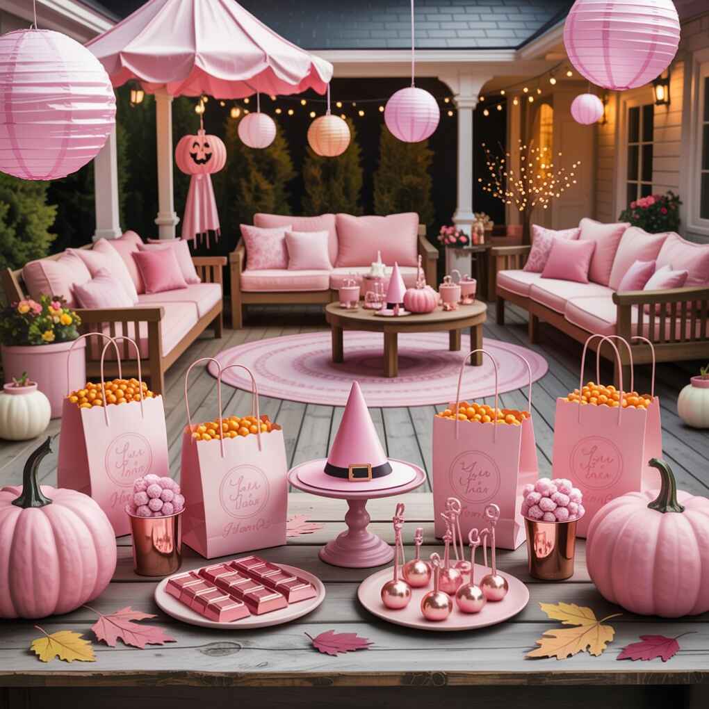 Pink Halloween Party Favors Sweet Treats