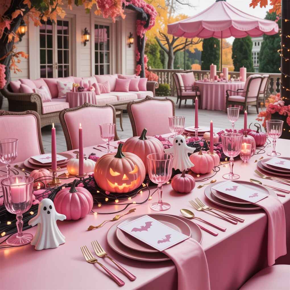 Pink Table Settings Chic and Spooky