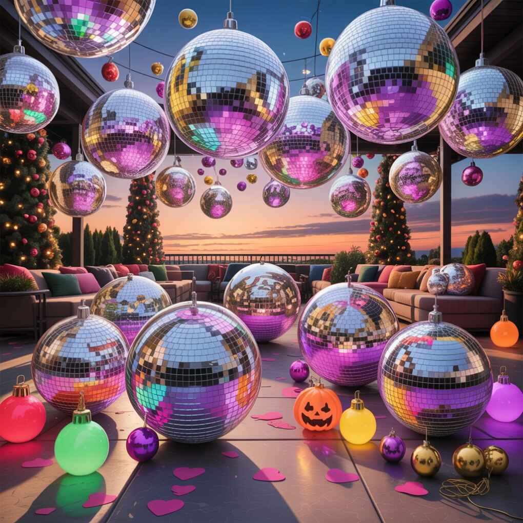 Seasonal Disco Ball Displays Holiday-Themed Sparkle