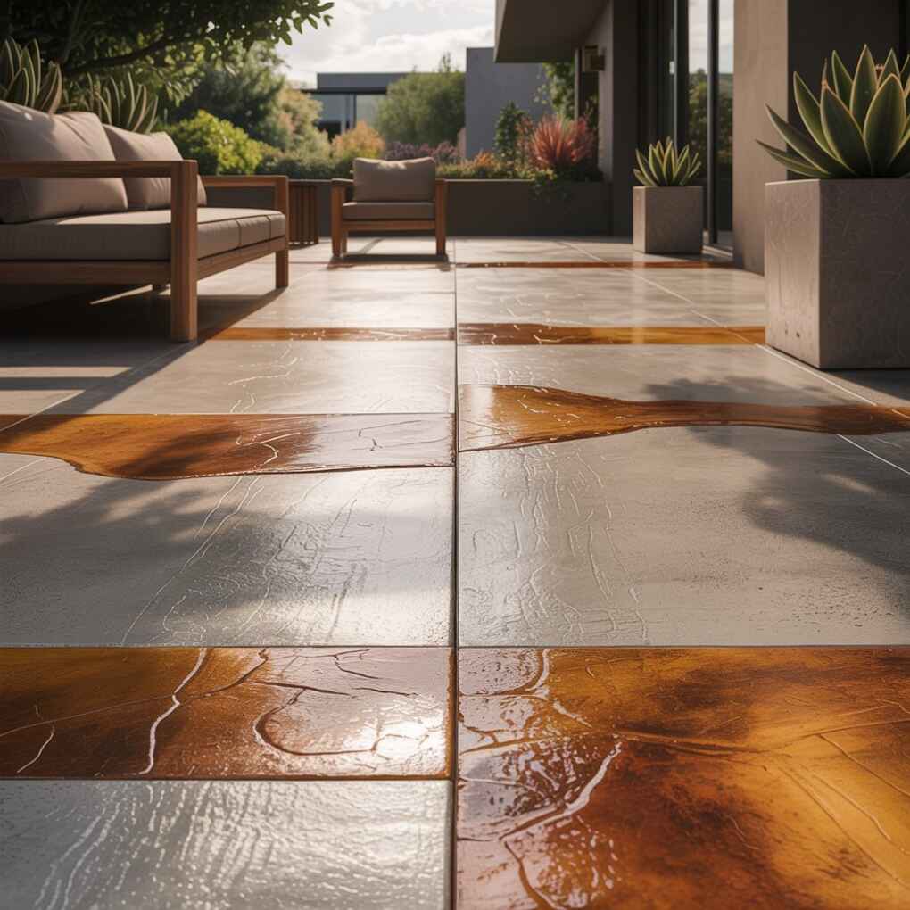 Textured Concrete with Stained Accents
