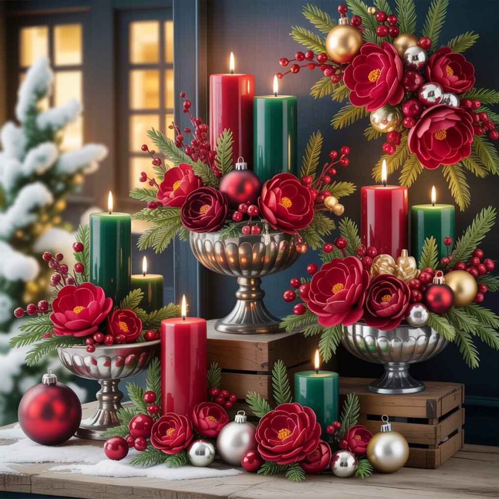 Traditional Red and Green Arrangements