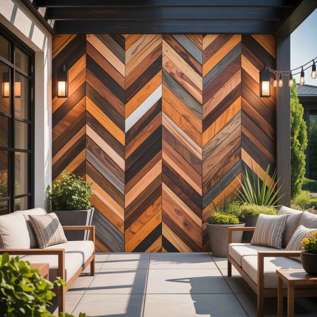 Wood Mosaic Wall Design