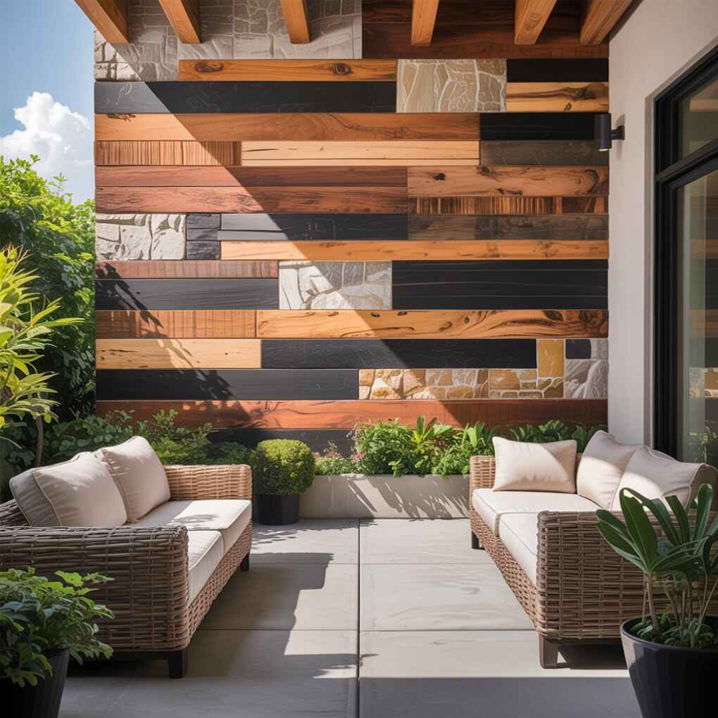 Wood Wall with Mixed Textures
