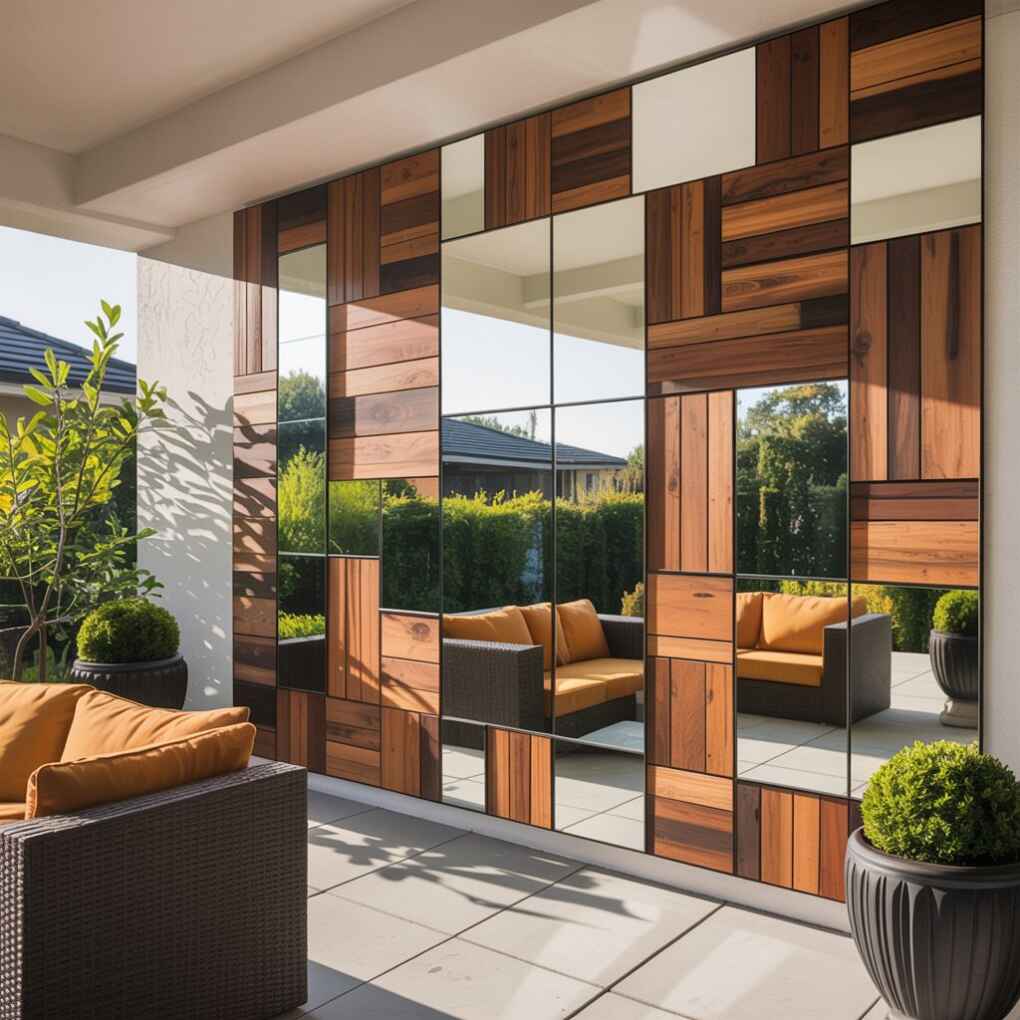 Wood Wall Mirror Combination