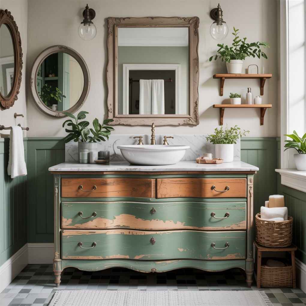  Distressed Furniture Repurposed as Vanities