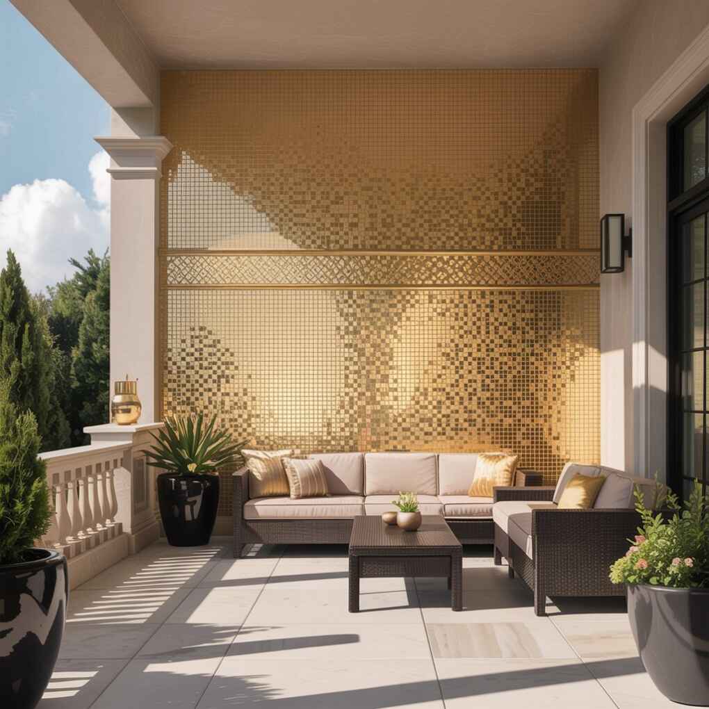Gold Mosaic Tile Accents