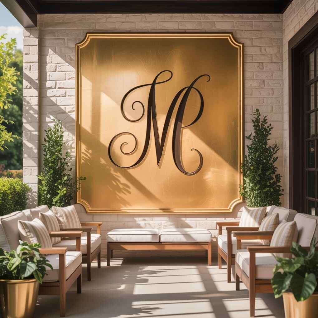 Monogram Wall Art in Gold